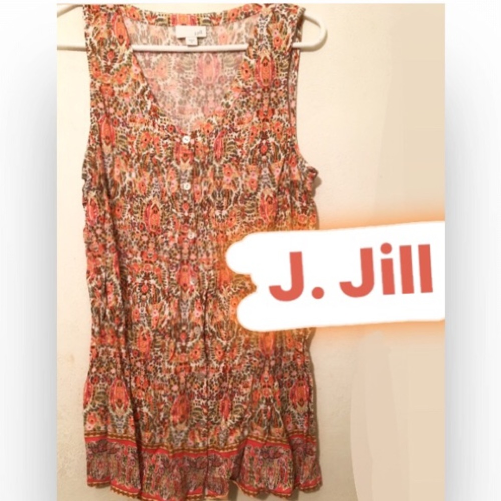 J. Jill Sleeveless Top - Orange Floral